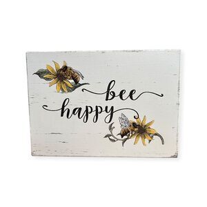 Bee Happy Wood Decor